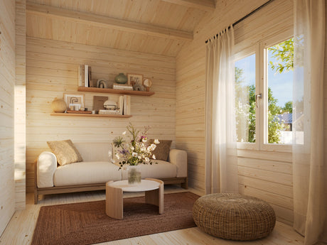 Sandra 25.6+11.1m2 (7.71x3.5m | 44mm) Kolmetoaline freespruss-suvila