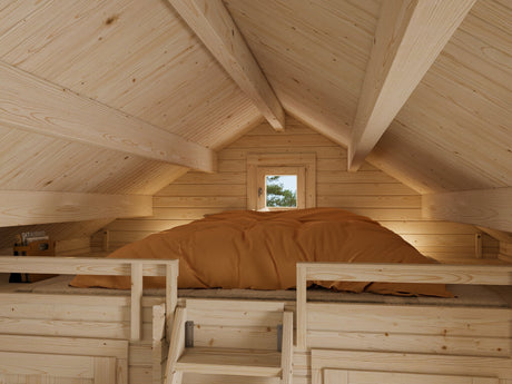 Sandra 29.9m2 (5.85x3.9m | 44mm) Kolmetoaline freespruss-suvila