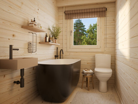 Sandra 29.9m2 (5.85x3.9m | 44mm) Kolmetoaline freespruss-suvila