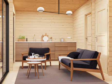 Cecilia 30m2 (5.4x6.7m | 70mm) Neljaruumiline suvemaja alumiiniumakende ja -ustega