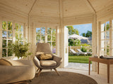 Veronica 7 9.2m2 (3.37x3.37m | 34mm) Valmis seinaelementidest seitsme aknaga paviljon