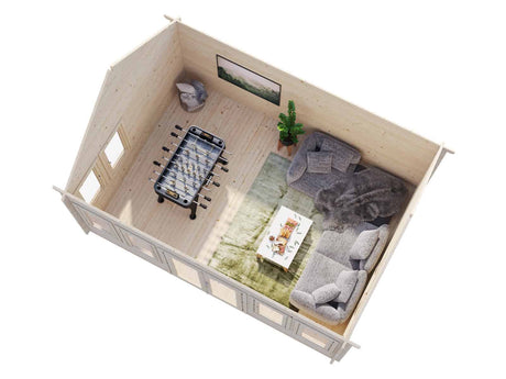 Claudia 19.4m2 (5.5x4m | 44mm) Kellakastiga freespruss-aiamaja