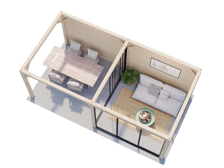 Bianca 16.6m2 Set 206/506 (5.88x3m) Kolme lükandukse ja varikatusega paviljon