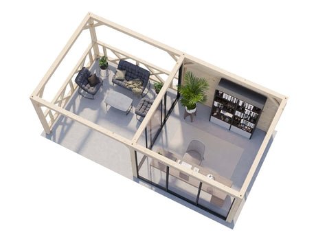Lenna 16.6m2  Set 404/704 (5.88x3m) Kolme lükanduksega paviljon
