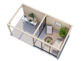 Lenna 16.6m2  Set 405/705 (5.88x3m) Kahe lükandukse ja varikatusega paviljon