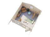 Britta 17.5m2 (4.26x4.26m | 40mm) Mägimajakese stiilis freespruss-aiamaja