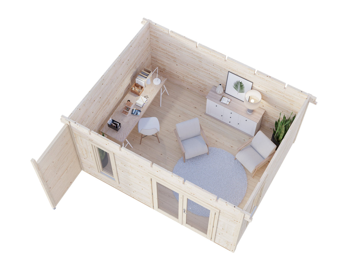 Grace 14.5m2 (4.4x3.5m | 56mm) Liimpuitelementidest aiamaja