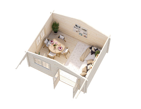 Helena 15.1m2 (4.5x3.6m | 70mm) Vastupidav freespruss-aiamaja