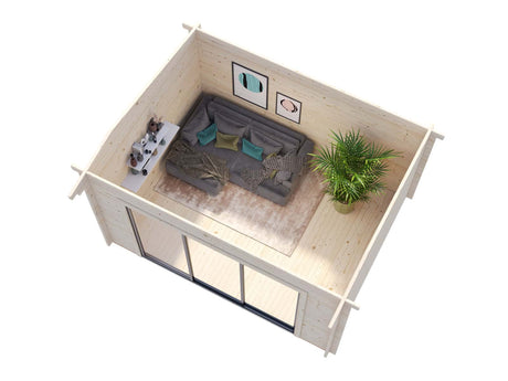Ines 11.1m2 (3.9x3m | 44mm) Lükandustega freespruss-aiamaja
