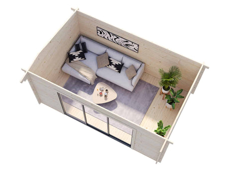 Ines 13.7m2 (4.8x3m | 44mm) Lükandustega freespruss-aiamaja