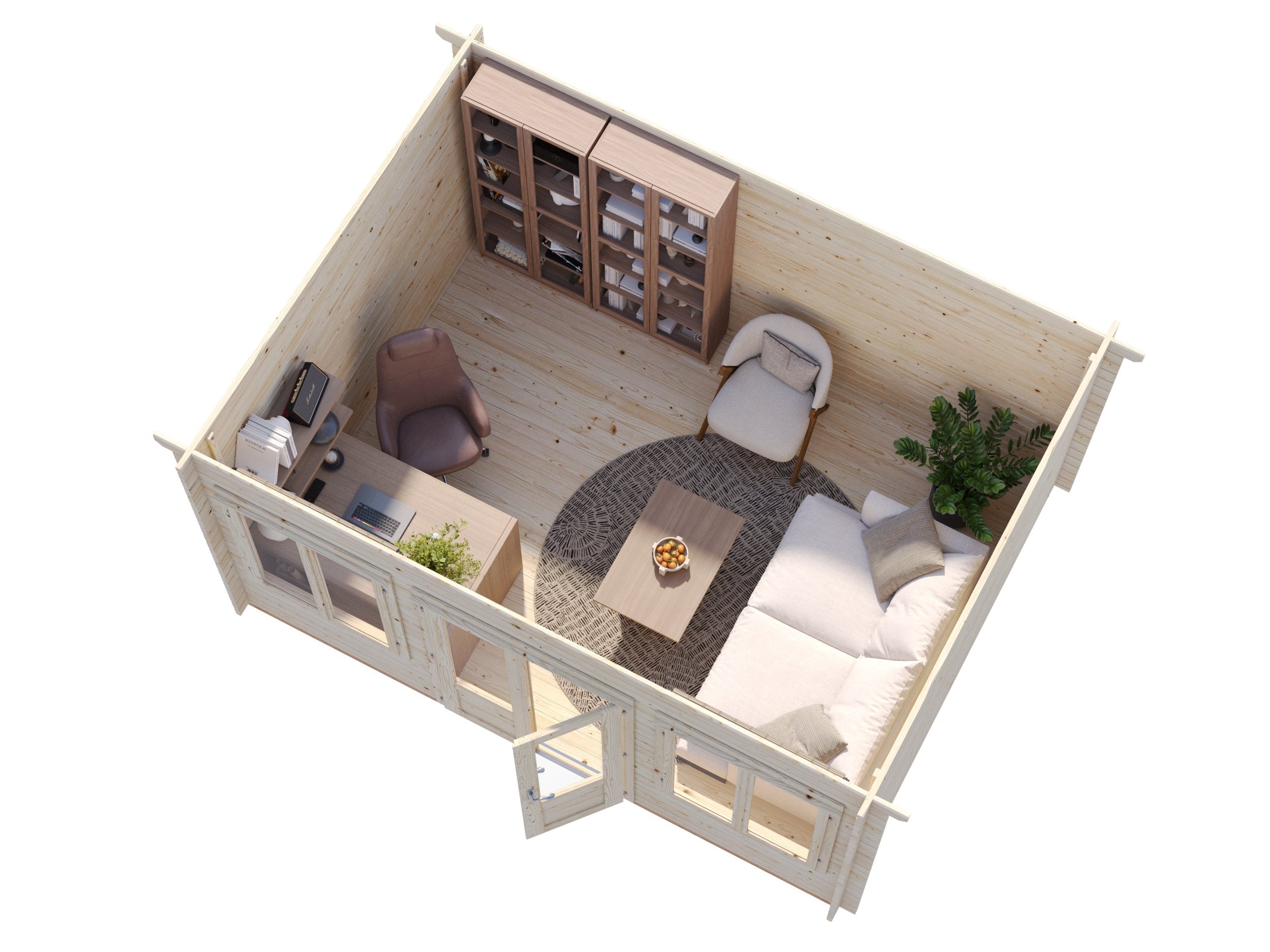Lisa 11.5m2 (4x3m | 34mm) Lamekatusega freespruss-aiamaja