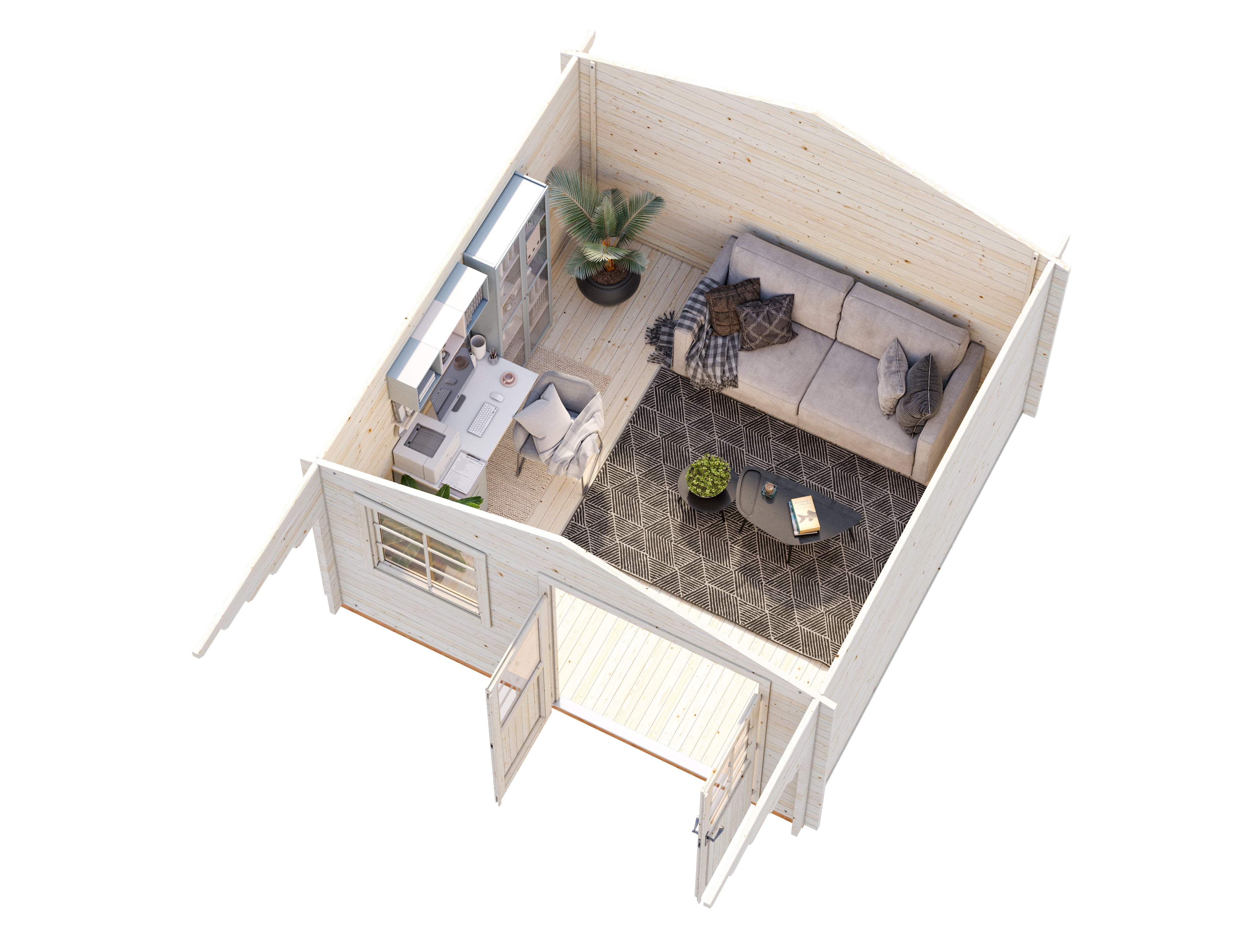Sally 12.3m2 (3.6x3.6m | 44mm) Traditsiooniline freespruss-aiamaja