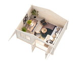 Sally 19.1m2 (5.1x3.9m | 44mm) Suur põhjamaises stiilis freespruss-aiamaja