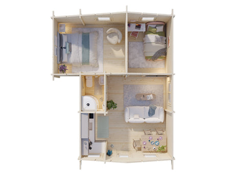 Emily 39.2m2 (6.46x7.6m | 70mm) Traditsiooniline freesprussist suvila