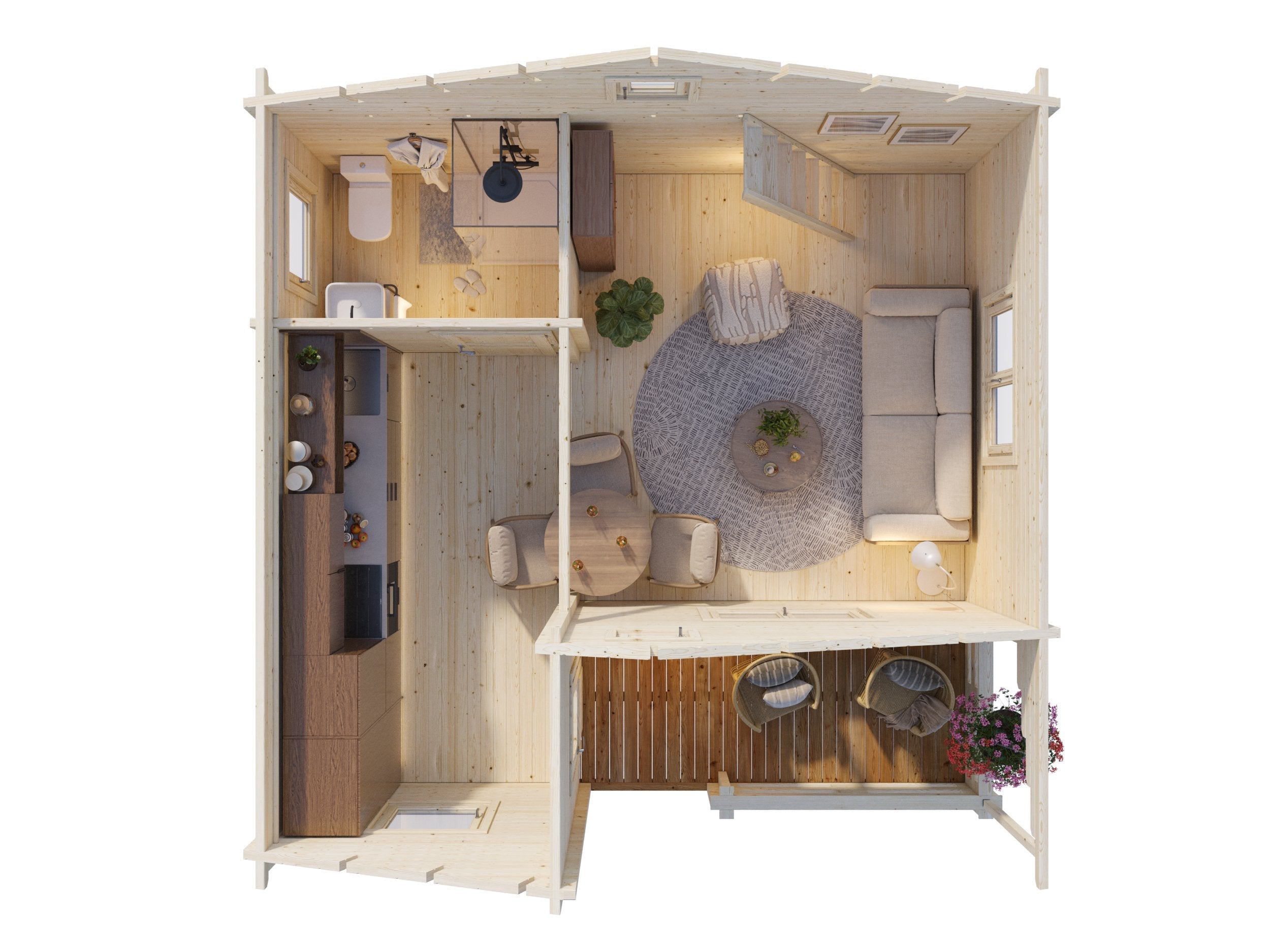 Emily 40.1+5.2m2 (5.7x5.5m | 70mm) Freesprussist suvila