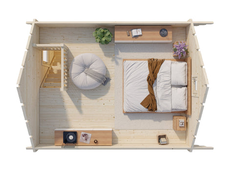 Kendra 18.4m2 (3.99x4.99m | 70mm) Pööninguga freesprussmaja