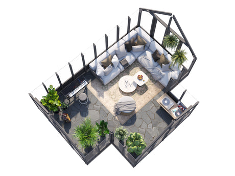 Emilia 19,1 m2 klaaskasvuhoone (RAL7012)