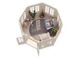 Veronica 7 9.2m2 (3.37x3.37m | 34mm) Valmis seinaelementidest seitsme aknaga paviljon