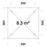 Bianca 8.3m2 (3x3m) Püramiidkatusega paviljon