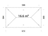 Bianca 16.6m2 (5.88x3m) Püramiidkatusega suur paviljon