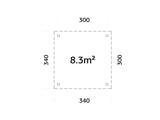 Lenna 8.3m2 (3x3m) Lamekatusega paviljon