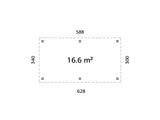 Lenna 16.6m2 (5.88x3m) Lamekatusega suur paviljon