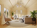 Claudia 14.2m2 (4.5x3.3m | 44mm) Kellakastiga freespruss-aiamaja