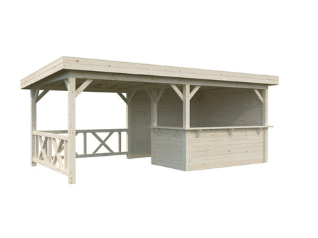 Lenna 16.6m2 Set 310 (5.88x3m) Lamekatusega välibaar varikatusega