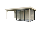 Lenna 16.6m2  Set 406/706 (5.88x3m) Kolme lükandukse ja varikatusega paviljon