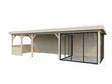 Lenna 24.9m2 Set 416/716 (8.76x3m) Lamekatuse ja kolme lükanduksega suur paviljon väliköögi osaga