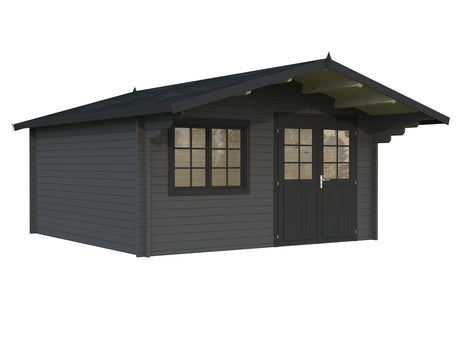 Britta 17.5m2 (4.26x4.26m | 40mm) Mägimajakese stiilis freespruss-aiamaja
