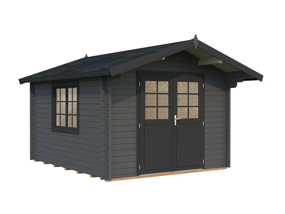 Sally 10.2m2 (3x3.6m | 44mm) Kompaktne traditsiooniline freespruss-aiamaja