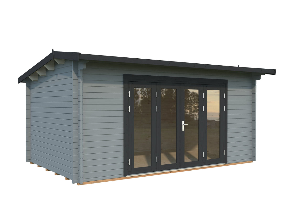 Ines 13.7m2 (4.8x3m | 44mm) Ruumikas freespruss-aiamaja voldikustega