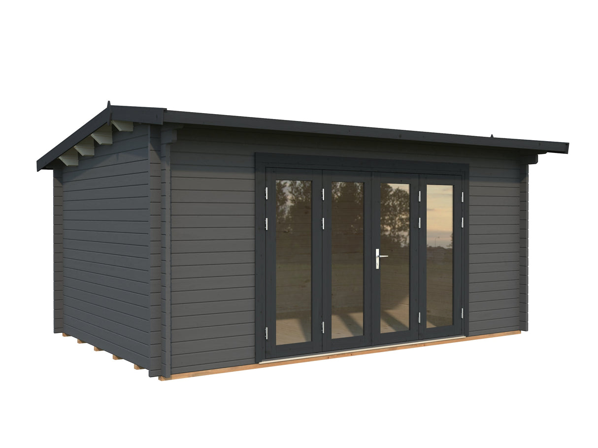 Ines 13.7m2 (4.8x3m | 44mm) Ruumikas freespruss-aiamaja voldikustega