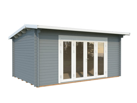 Ines 13.7m2 (4.8x3m | 44mm) Ruumikas freespruss-aiamaja voldikustega