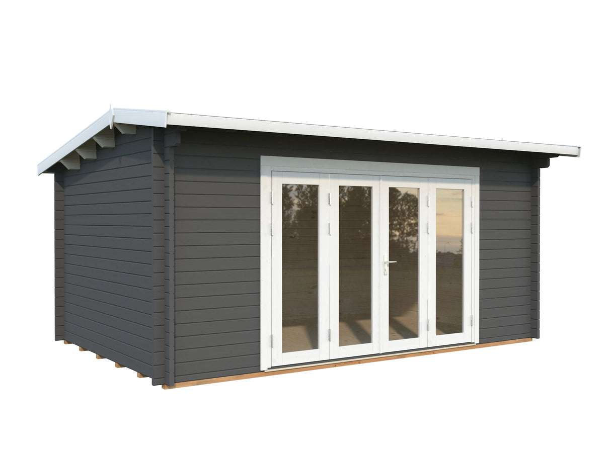 Ines 13.7m2 (4.8x3m | 44mm) Ruumikas freespruss-aiamaja voldikustega