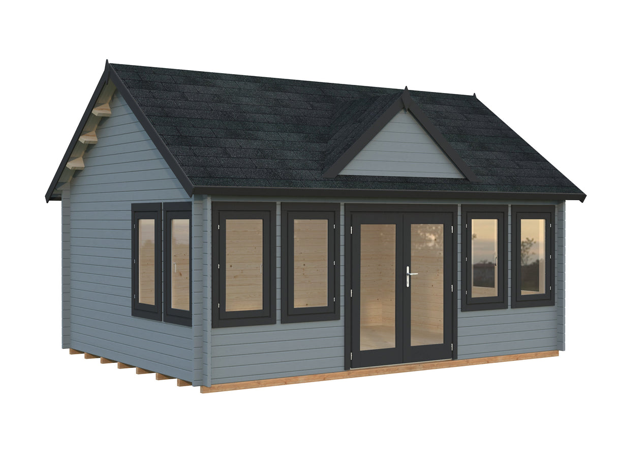 Claudia 19.4m2 (5.5x4m | 44mm) Kellakastiga freespruss-aiamaja