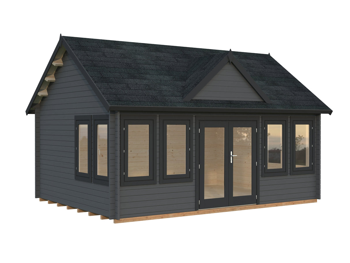 Claudia 19.4m2 (5.5x4m | 44mm) Kellakastiga freespruss-aiamaja