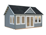 Claudia 19.4m2 (5.5x4m | 44mm) Kellakastiga freespruss-aiamaja
