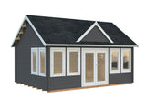 Claudia 19.4m2 (5.5x4m | 44mm) Kellakastiga freespruss-aiamaja