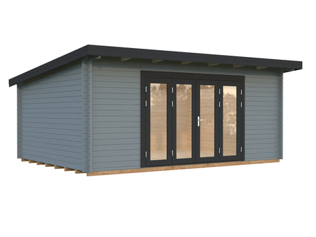 Lea 19.4m2 (5.5x4m | 44mm) Lamekatusega aiamaja volditavate ustega