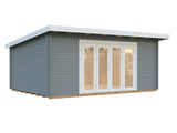 Lea 19.4m2 (5.5x4m | 44mm) Lamekatusega aiamaja volditavate ustega