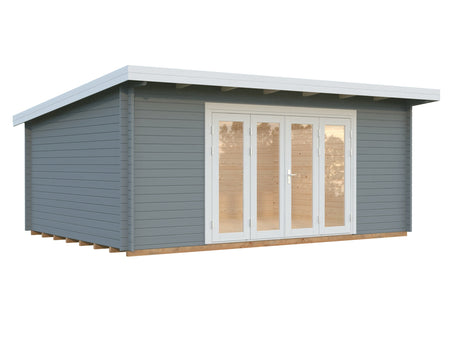Lea 19.4m2 (5.5x4m | 44mm) Lamekatusega aiamaja volditavate ustega