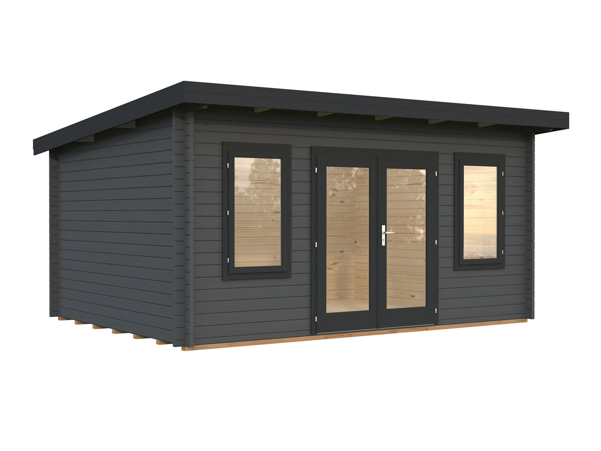 Lisa 14.2m2 (4.5x3.3m | 44mm) Lamekatusega freespruss-aiamaja (uuendatud aastal 2024)