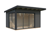 Andrea 11.2m2 (3.9x3m | 44mm) Lükanduste ja modernse nurgalahendusega aiamaja