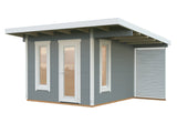 Grace 8.1+4.1m2 (3x2.9m | 56mm) Liimpuitelementidest aiamaja pisikese varikatusega