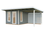 Grace 8.1+8.1m2 5.6x2.9m | 56mm) Liimpuitelementidest aiamaja koos varikatusega