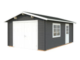 Roger 19m2 (3.8x5.7m | 44mm) Kompaktne freespruss-garaaž puidust ustega