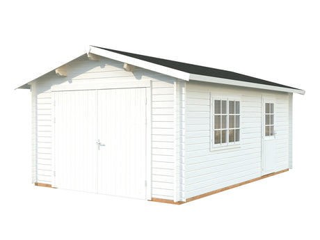 Roger 19m2 (3.8x5.7m | 44mm) Kompaktne freespruss-garaaž puidust ustega