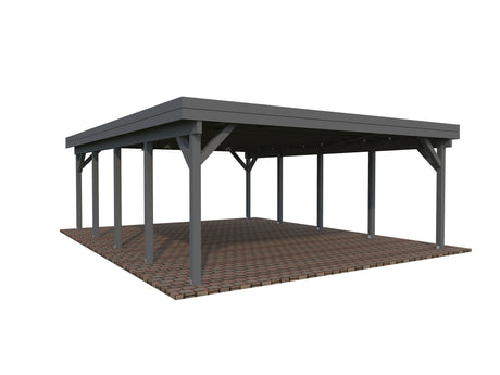 Karl 40.6m2 (5.55x7.32m) Lamekatusega kahekohaline autovarjualune